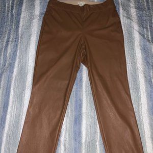 MAX STUDIO BROWN FAUX LEATHER PANTS SIZE XL